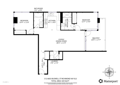 512 6833 Buswell Street, Richmond, BC, Brighouse — 2 bed apartment/condo for sale