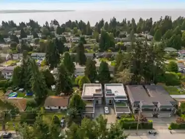 Aerial View of 13766 North Bluff Road, White Rock, BC