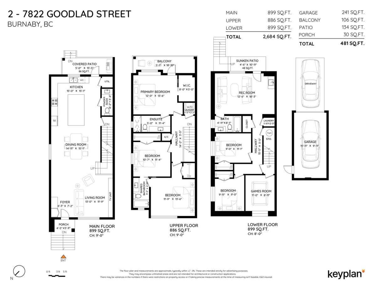 Living Room Photo of 2 7822 Goodlad Street, Burnaby, BC