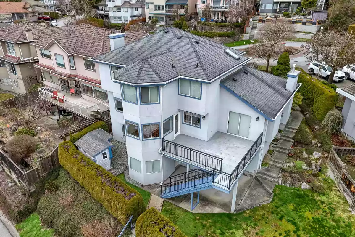 Aerial View of 8 Greystone Place, Port Moody, BC