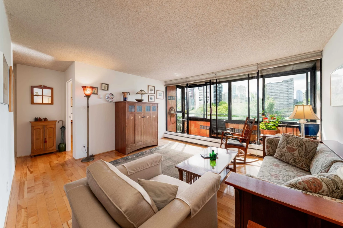 Living Room Photo of 602 1816 Haro Street, Vancouver, BC