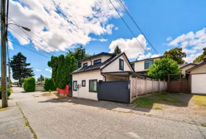 Aerial View of 5886 Sherbrooke Street, Vancouver, BC