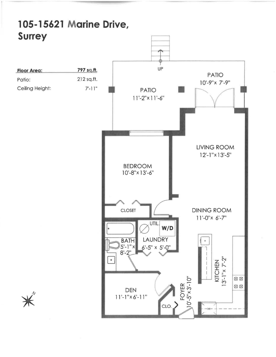Exterior Rear Photo of 105 15621 Marine Drive, White Rock, BC