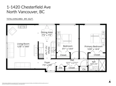 Guest Bathroom Photo of 1 1420 Chesterfield Avenue, North Vancouver, BC