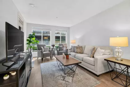 Kitchen Island Photo of 103 707 Como Lake Avenue, Coquitlam, BC