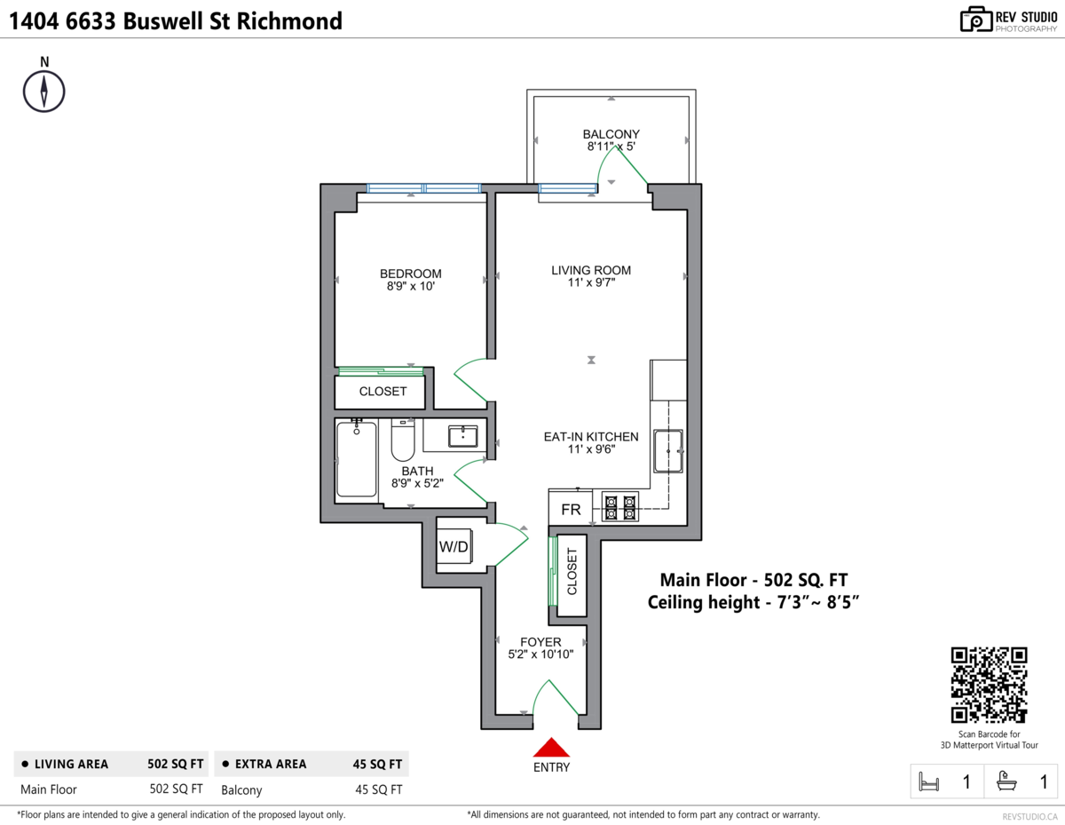 Exterior Rear Photo of 1404 6633 Buswell Street, Richmond, BC