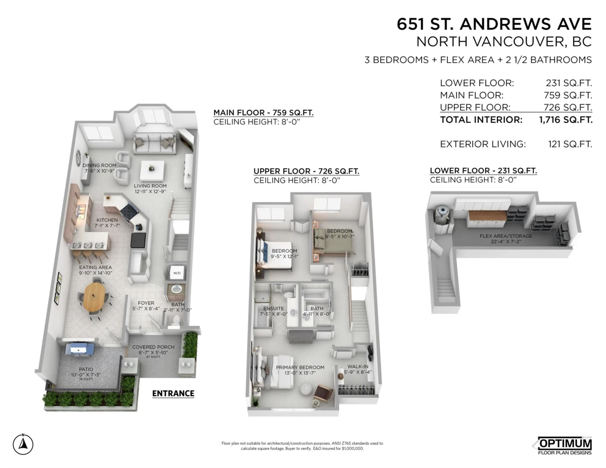 Aerial View of 651 St. Andrews Avenue, North Vancouver, BC