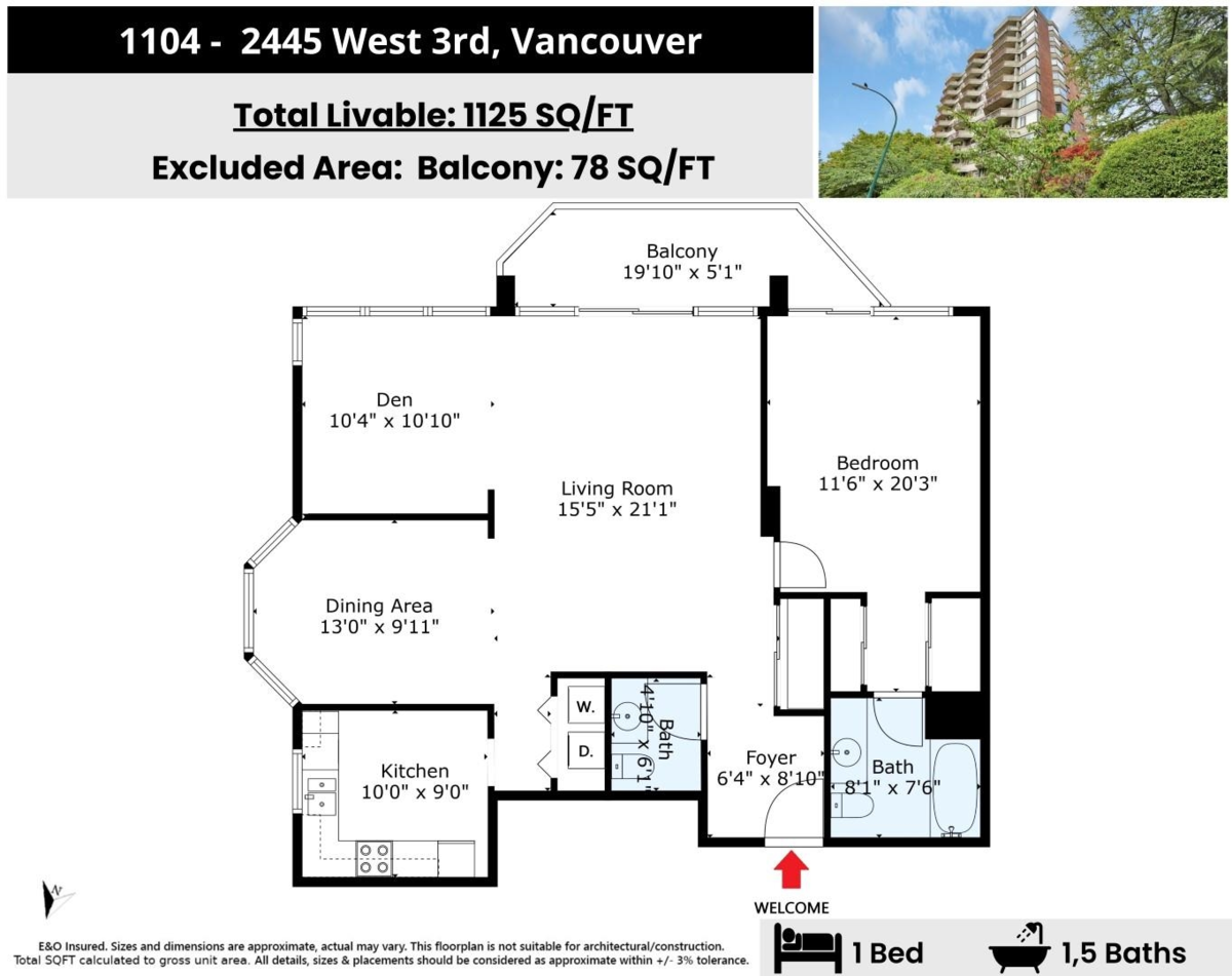 Entry Foyer Photo of 1104 2445 W 3rd Avenue, Vancouver, BC