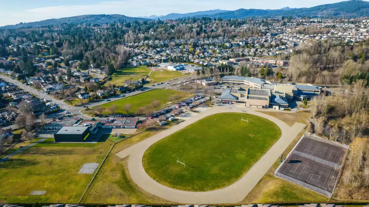 Aerial View of 7875 Peytavin Place, Mission, BC