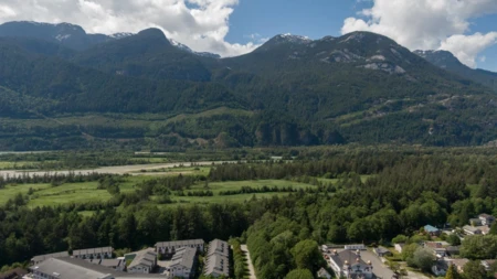 Aerial View of 1320 Main Street, Squamish, BC