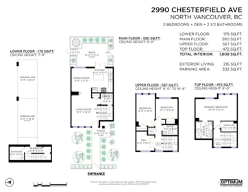 Aerial View of 2990 Chesterfield Avenue, North Vancouver, BC
