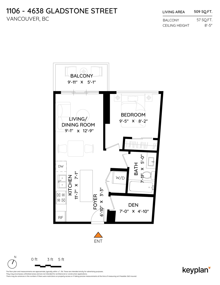 Exterior Rear Photo of 1106 4638 Gladstone Street, Vancouver, BC