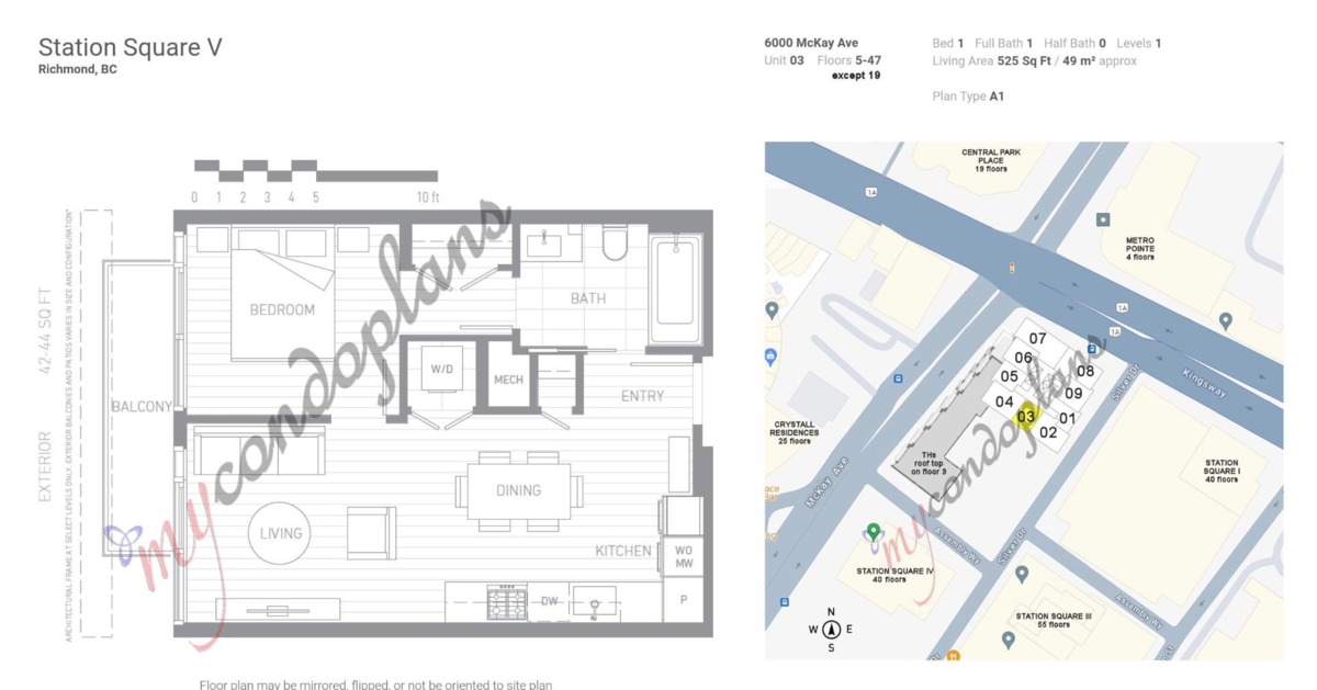 Exterior Rear Photo of 3303 6000 Mckay Avenue, Burnaby, BC