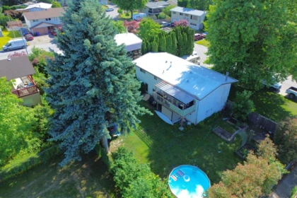 Aerial View of 8708 Cornwall Crescent, Chilliwack, BC