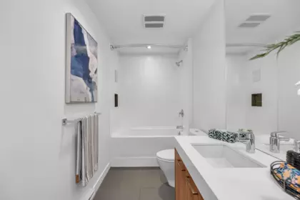 Guest Bathroom Photo of 107 608 Como Lake Avenue, Coquitlam, BC