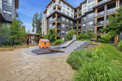 Aerial View of 214 741 Anskar Court, Coquitlam, BC