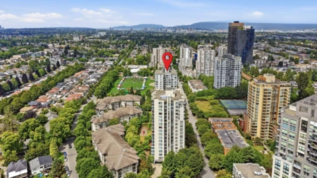 Aerial View of 1503 3520 Crowley Drive, Vancouver, BC