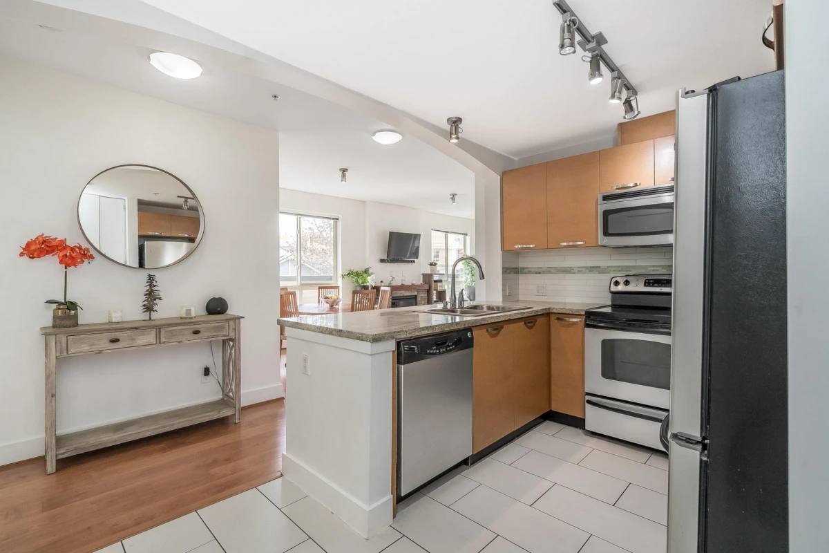 Dining Area Photo of 302 7428 Byrnepark Walk, Burnaby, BC