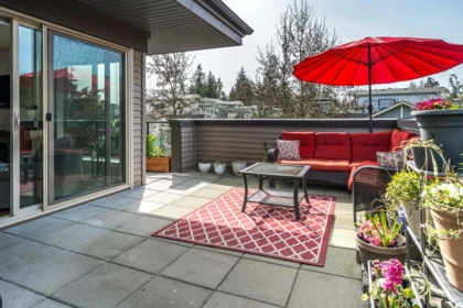 Outdoor Deck Photo of 302 7428 Byrnepark Walk, Burnaby, BC
