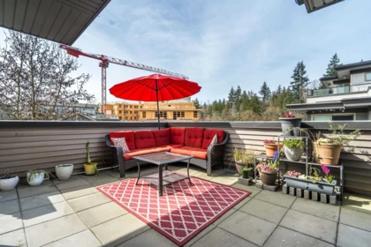 Outdoor Patio Photo of 302 7428 Byrnepark Walk, Burnaby, BC