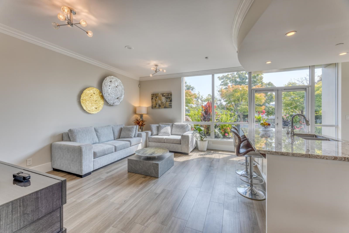 Kitchen Island Photo of 110 1328 Marinaside Crescent, Vancouver, BC