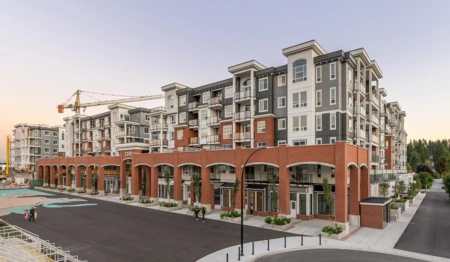 Front exterior of 3420 2180 Kelly Avenue, Coquitlam, BC