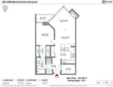 Hallway Photo of 506 2228 Marstrand Avenue, Vancouver, BC