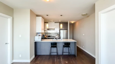 Kitchen Island Photo of 1008 6951 Elmbridge Way, Richmond, BC