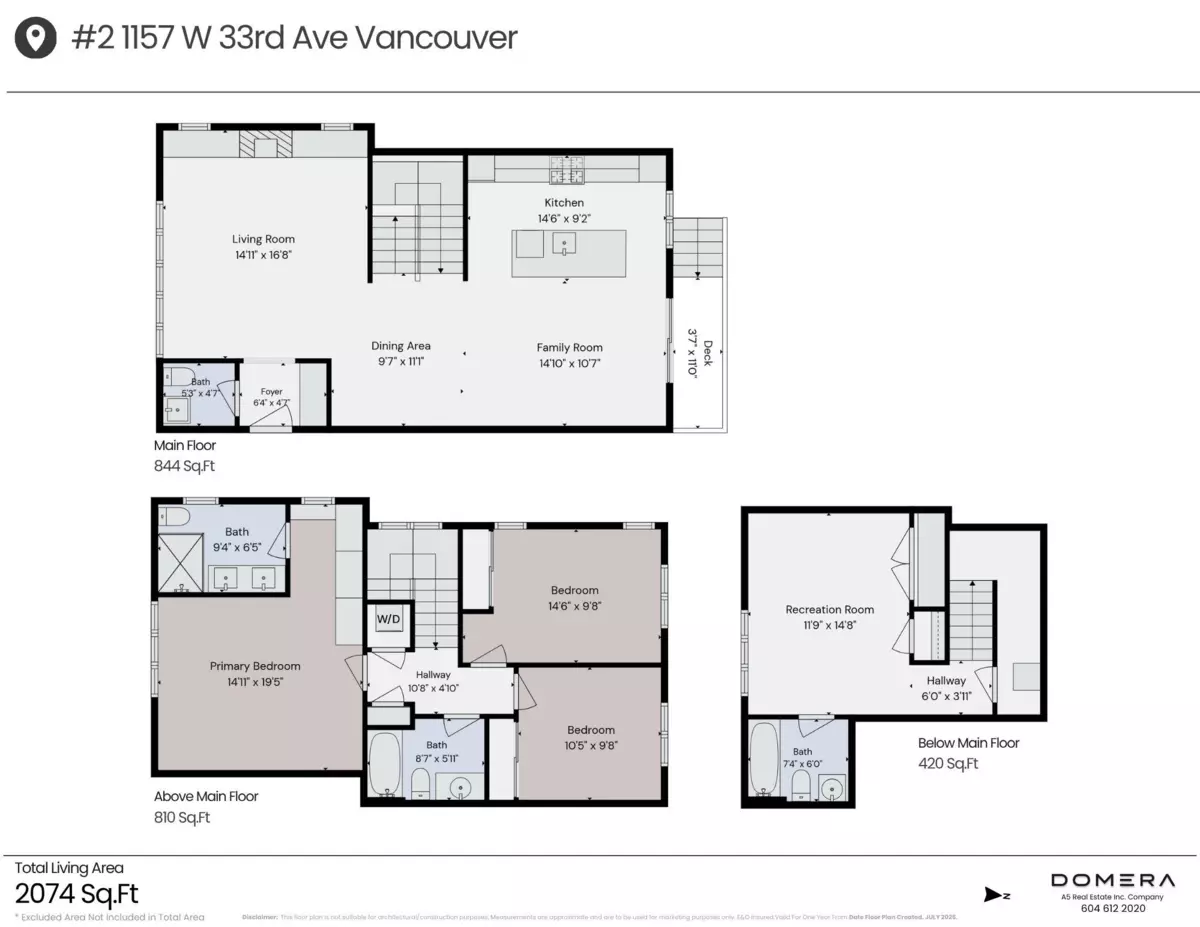 Exterior Rear Photo of 2 1157 W 33rd Avenue, Vancouver, BC