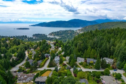 Aerial View of 4895 Northwood Drive, West Vancouver, BC