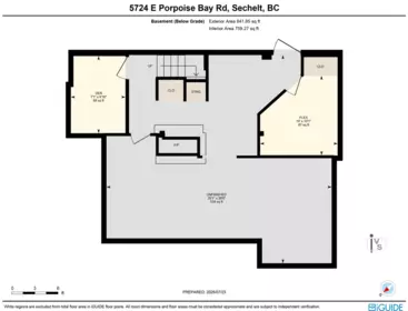 Aerial View of 5724 Porpoise Bay Road, Sechelt, BC
