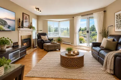 Living Room Photo of 406 1215 Lansdowne Drive, Coquitlam, BC