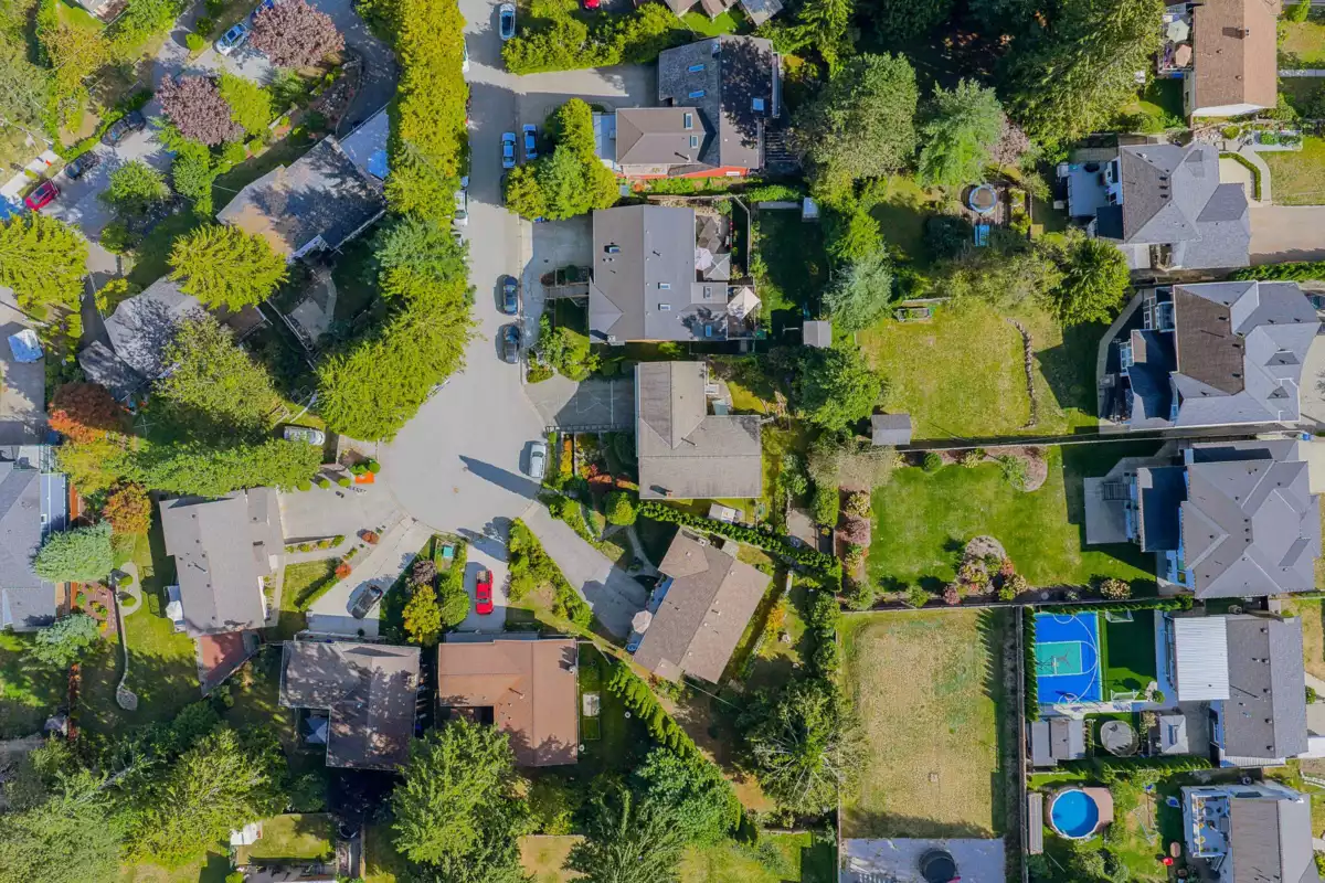 Aerial View of 5 Tuxedo Place, Port Moody, BC