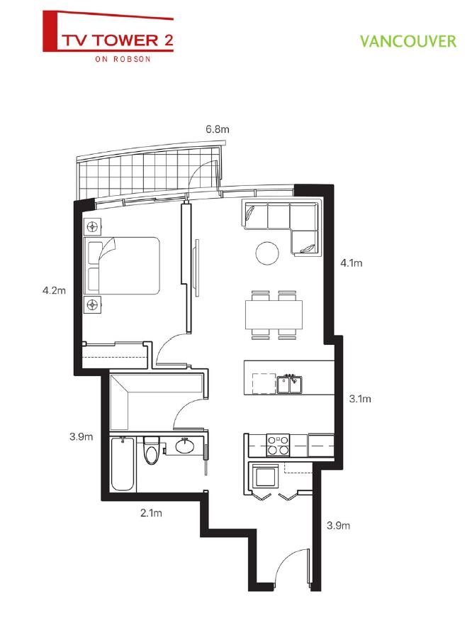 Bedroom 3 Photo of 3301 233 Robson Street, Vancouver, BC