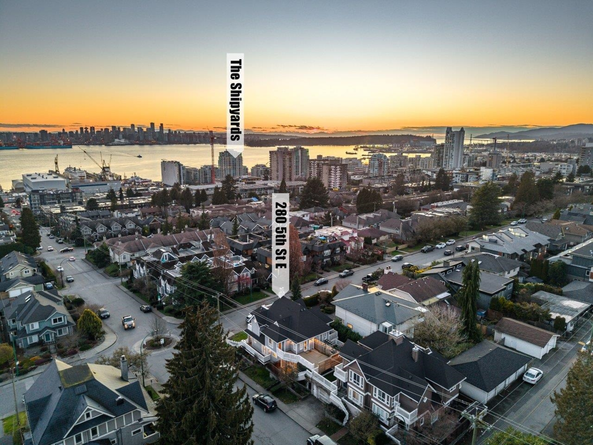 Aerial View of 280 E 5th Street, North Vancouver, BC
