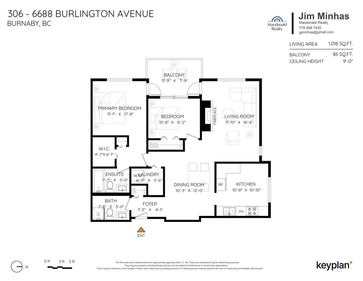 Exterior Rear Photo of 306 6688 Burlington Avenue, Burnaby, BC