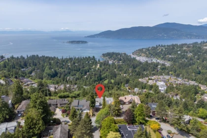 Aerial View of 4729 Woodburn Road, West Vancouver, BC