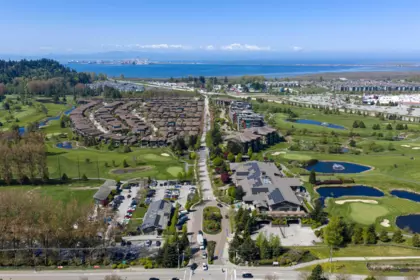 Aerial View of 313 5099 Springs Boulevard, Tsawwassen, BC