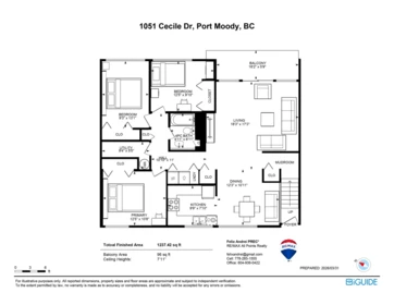Aerial View of 1051 Cecile Drive, Port Moody, BC