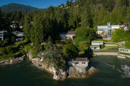 Aerial View of 5240 Marine Drive, West Vancouver, BC
