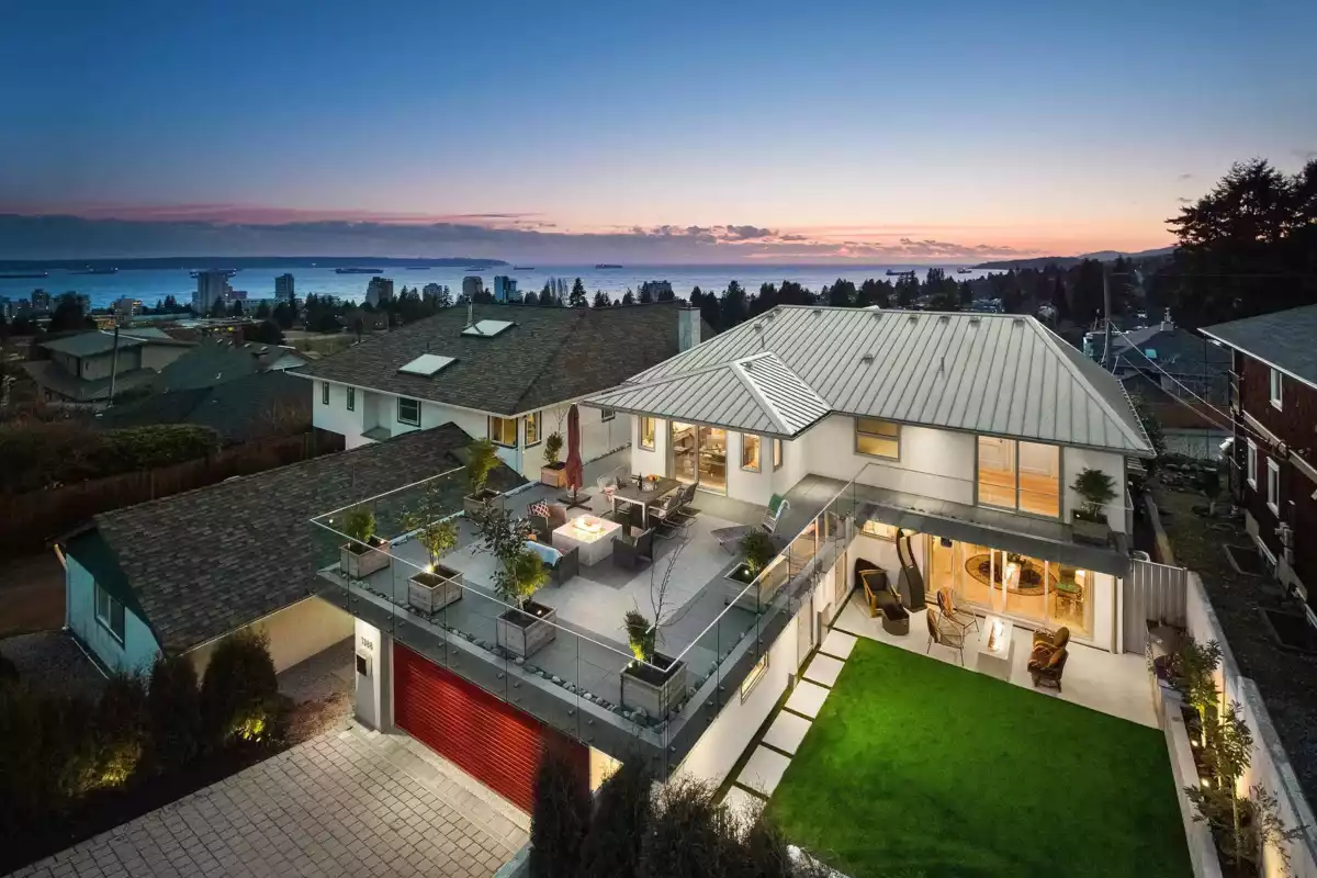 Aerial View of 1388 21st Street, West Vancouver, BC