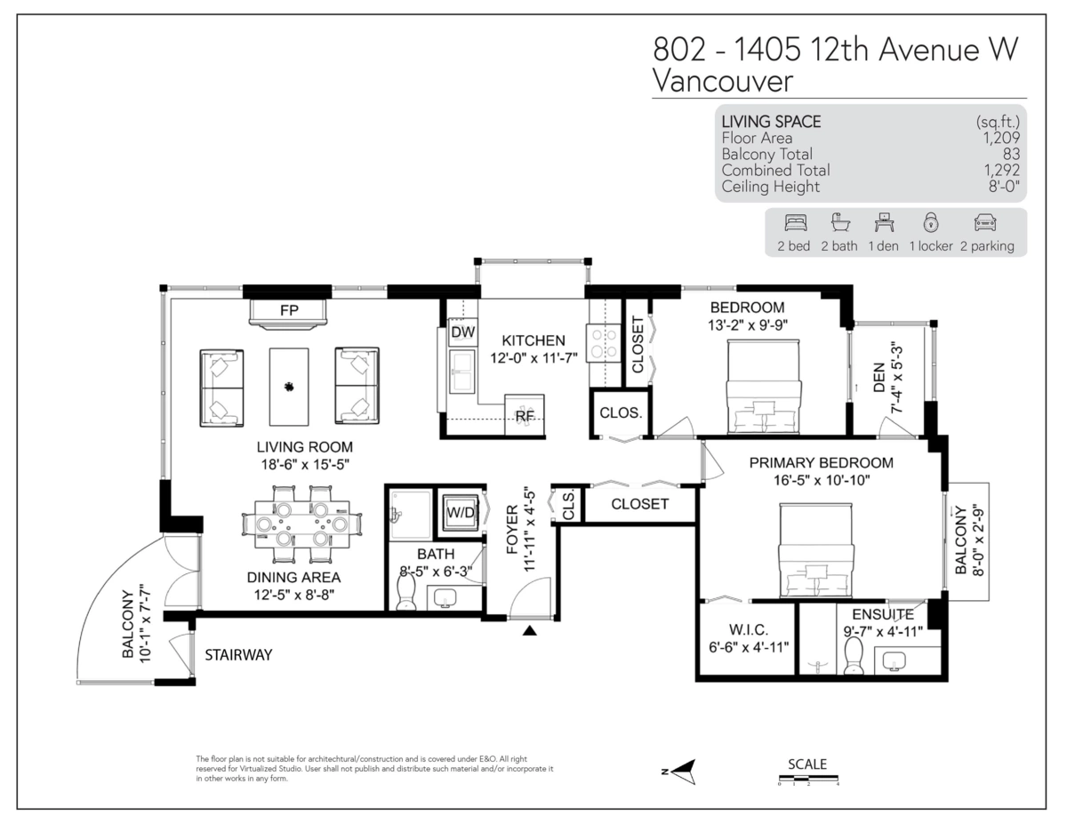 Aerial View of 802 1405 W 12th Avenue, Vancouver, BC