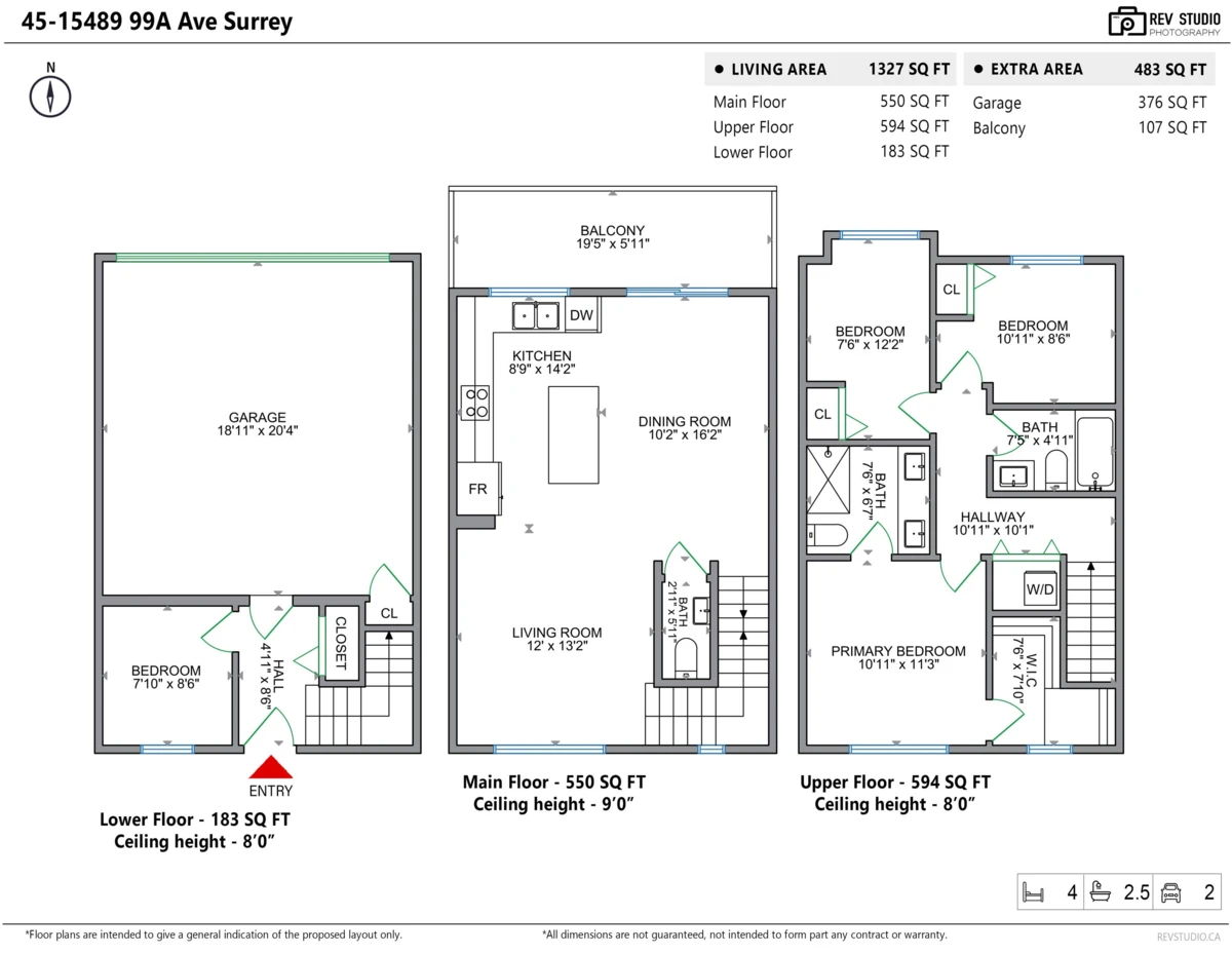 Exterior Rear Photo of 45 15489 99a Avenue, Surrey, BC