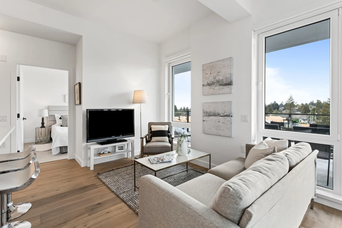 Living Room Photo of 603 6859 Cambie Street, Vancouver, BC