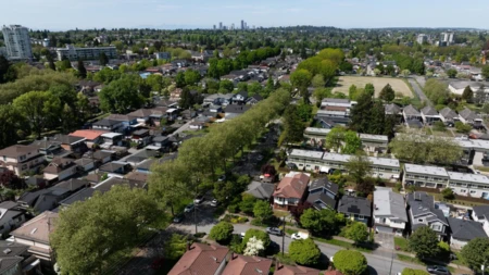 Aerial View of 4291 Brant Street, Vancouver, BC