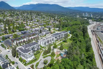 Aerial View of 108 733 E 3rd Street, North Vancouver, BC