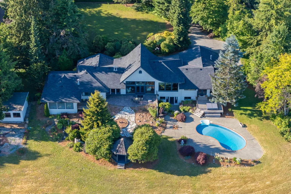 Aerial View of 21850 River Road, Maple Ridge, BC