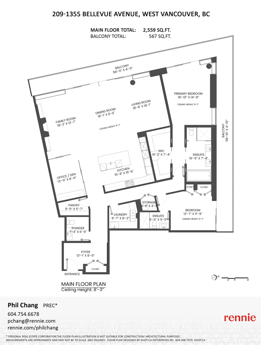 Living Room Photo of 209 1355 Bellevue Avenue, West Vancouver, BC