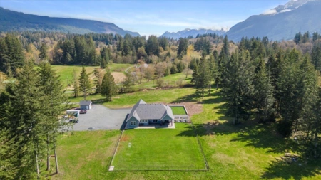 Aerial View of 4491 Bench Road, Chilliwack, BC