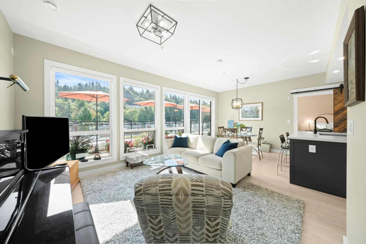 Living Room Photo of 605 3038 St George Street, Port Moody, BC